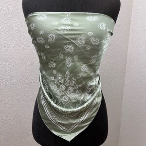 Satin Feel Bandana Scarf Tube Top One Size